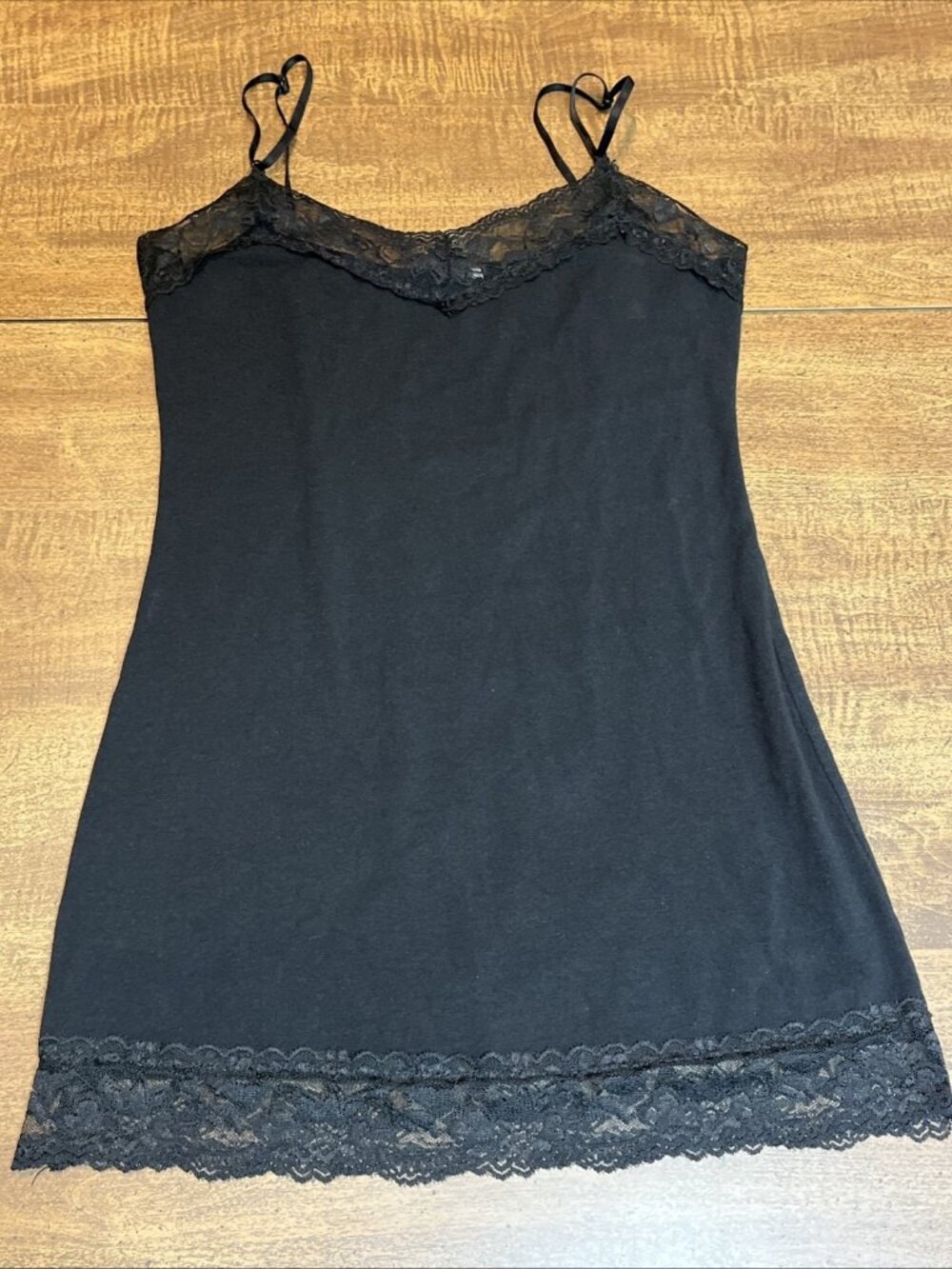 Bozzolo Lace Trim Camisole Tank Women's M Black Y2K Retro Whimsigoth Vamp Grunge